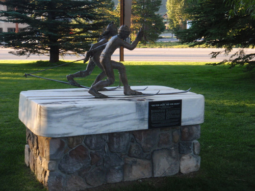A Cross-Country Ski Monument.
